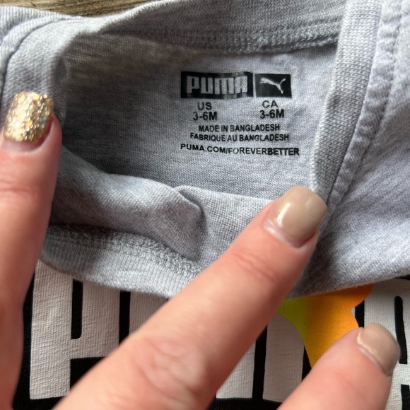 Infant baby 3-6M puma grey short sleeve shorts one piece - Picture 3 of 4